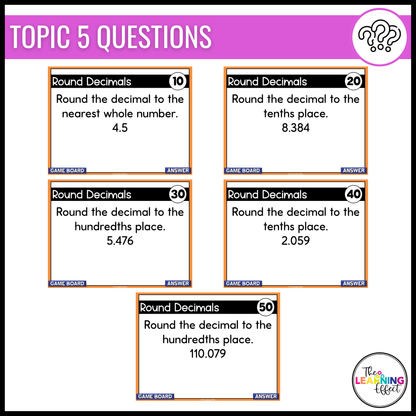 Decimal Place Value Game Show | 5th Grade Math Review Test Prep Activity