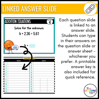 One Step Equations Google Slides | 6th Grade Math Digital Task Cards Activity