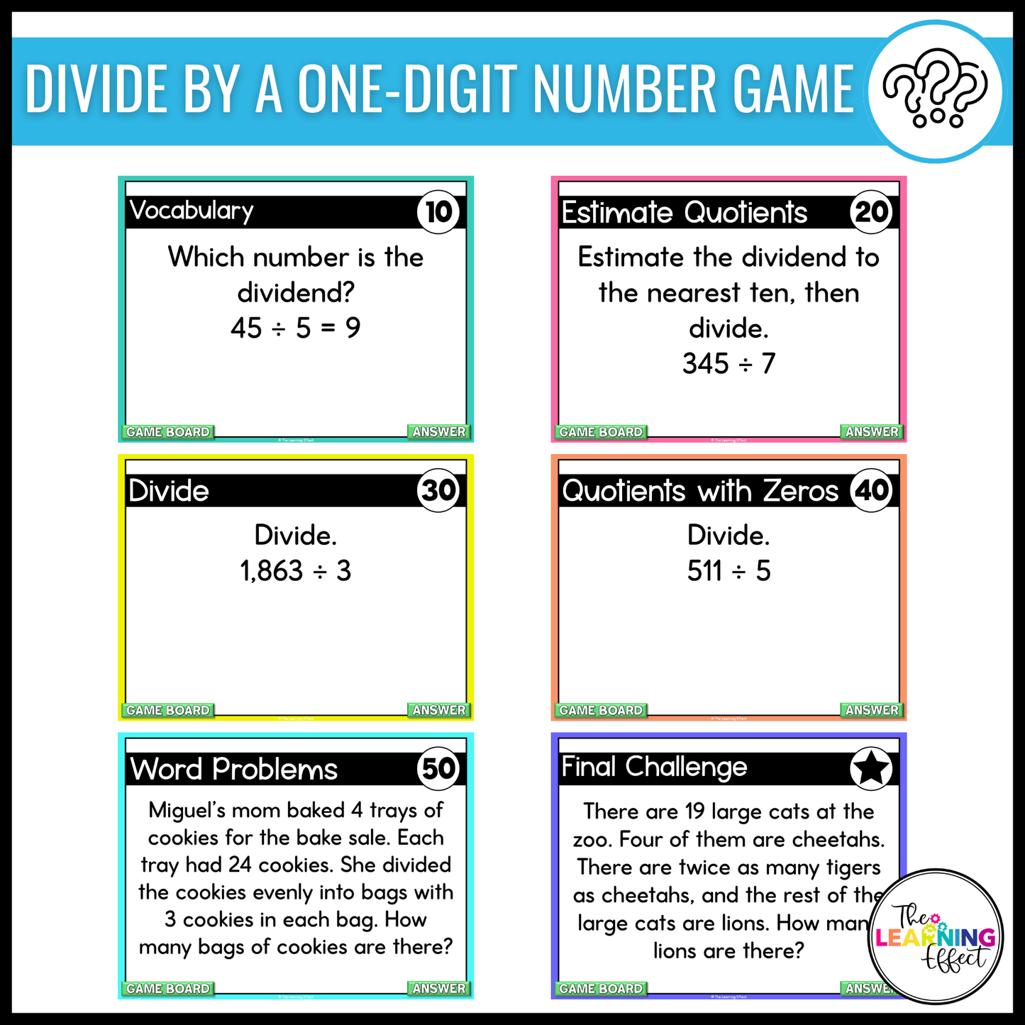 4th Grade Math Multiplication and Division Game Shows BUNDLE | Test Prep Review Activity