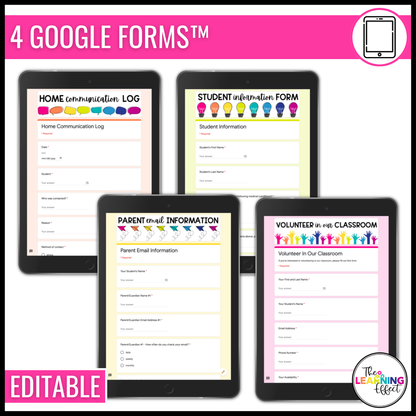 Back to School Forms | Editable Templates | Parent Information Packet