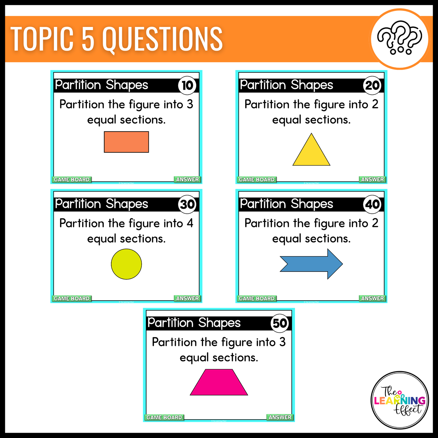 3rd Grade Math Spiral Review #3 Game Show | End of Year Test Prep Activity