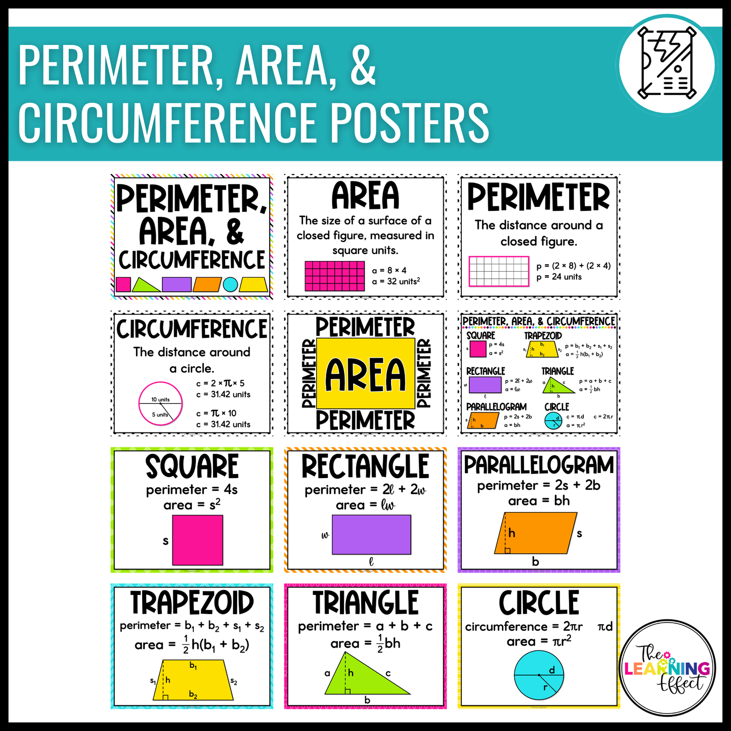 Upper Elementary Math Posters BUNDLE | Anchor Charts for 3rd, 4th, and 5th Grade