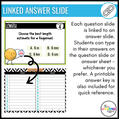 Metric System Measurement Google Slides | 4th Grade Digital Task Cards Activity