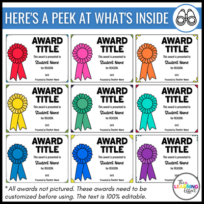End of the Year Student Awards | Editable Certificate Templates