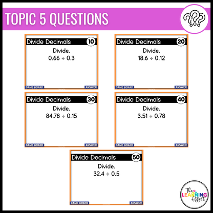 Multiplying and Dividing Decimals Game Show | 5th Grade Math Review Activity