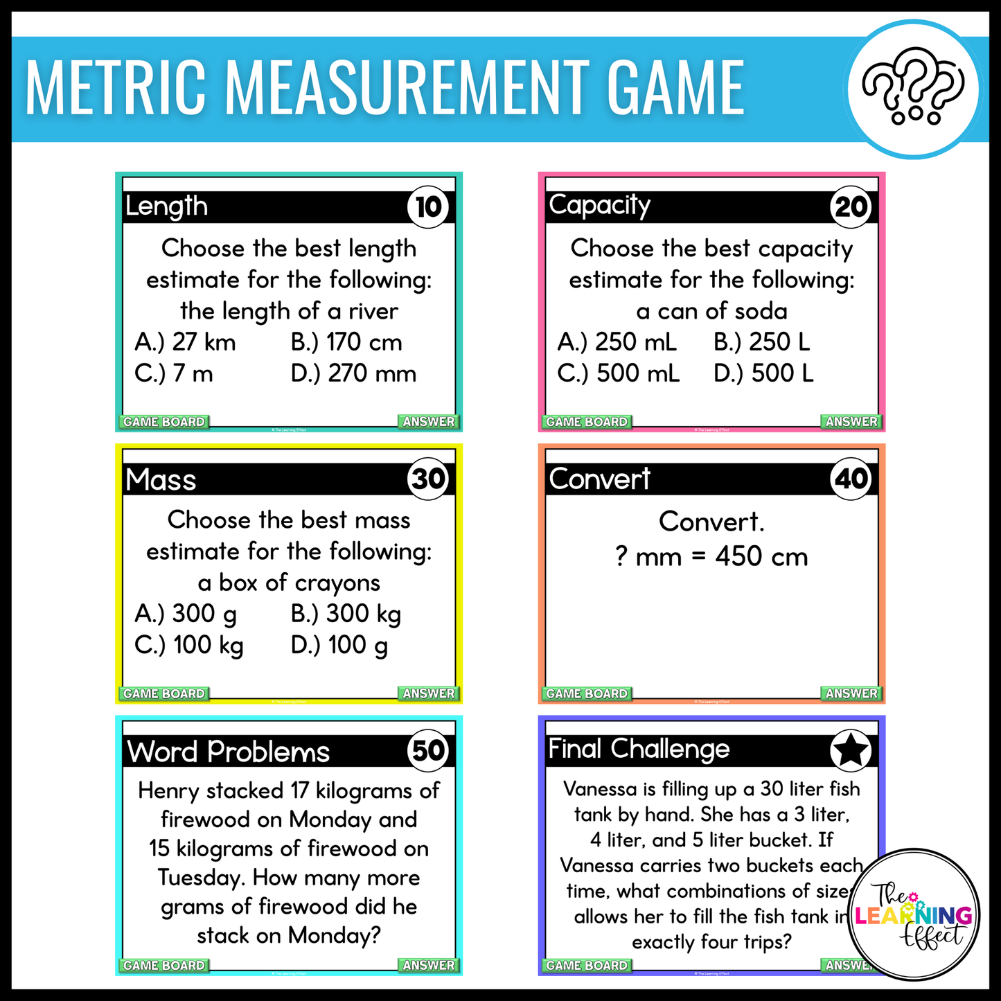 4th Grade Math Geometry and Measurement Game Shows BUNDLE | Test Prep Review Activities