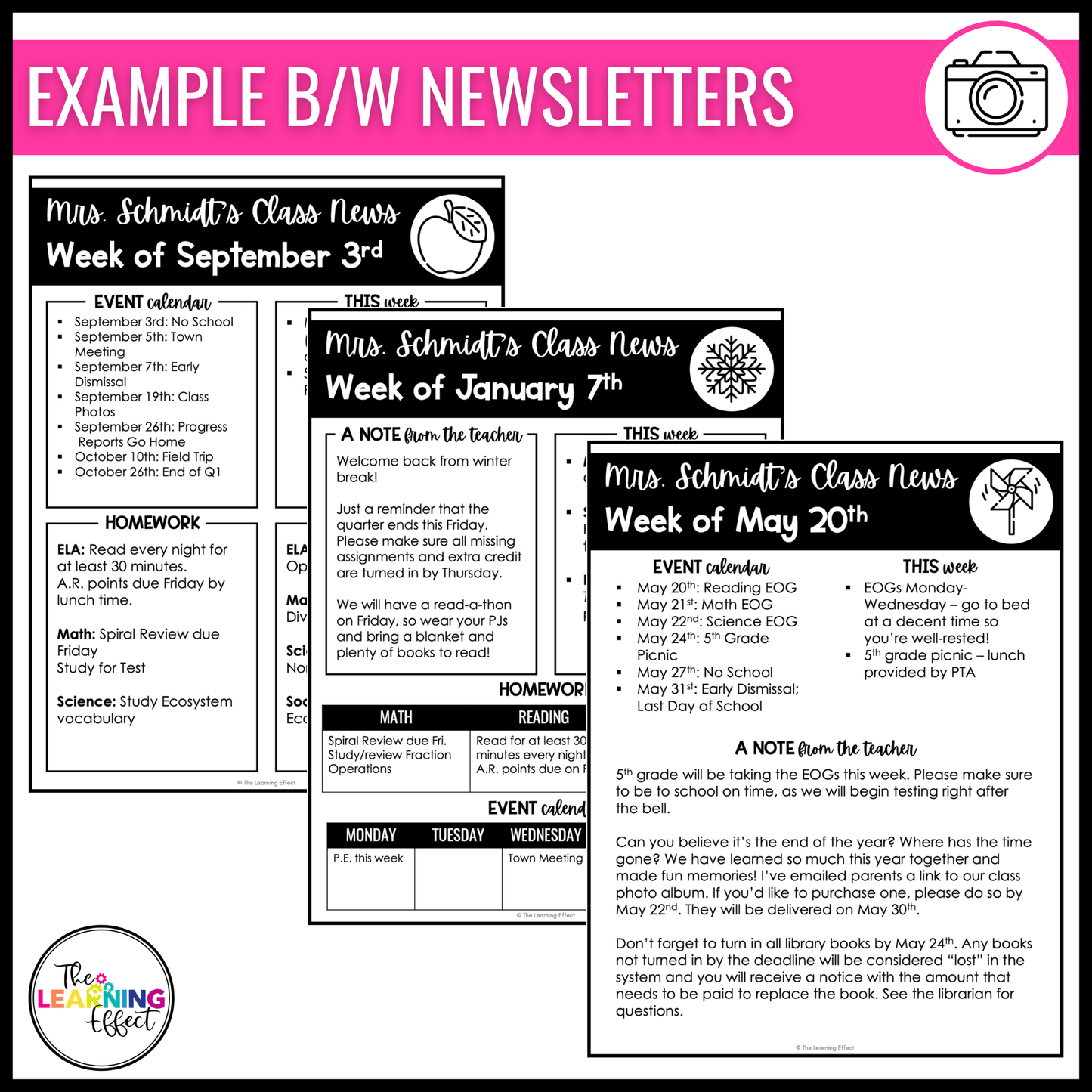 Classroom Newsletter Templates Editable | Weekly or Monthly Parent Communication