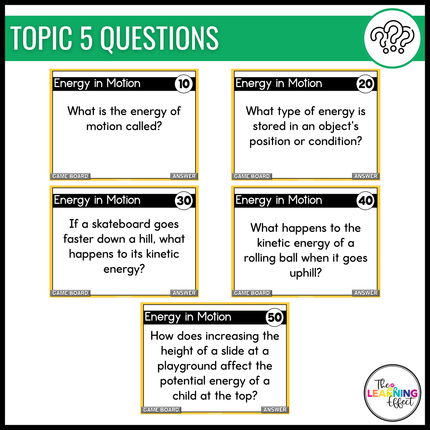 Force and Motion Game Show | Science Review Test Prep Activity