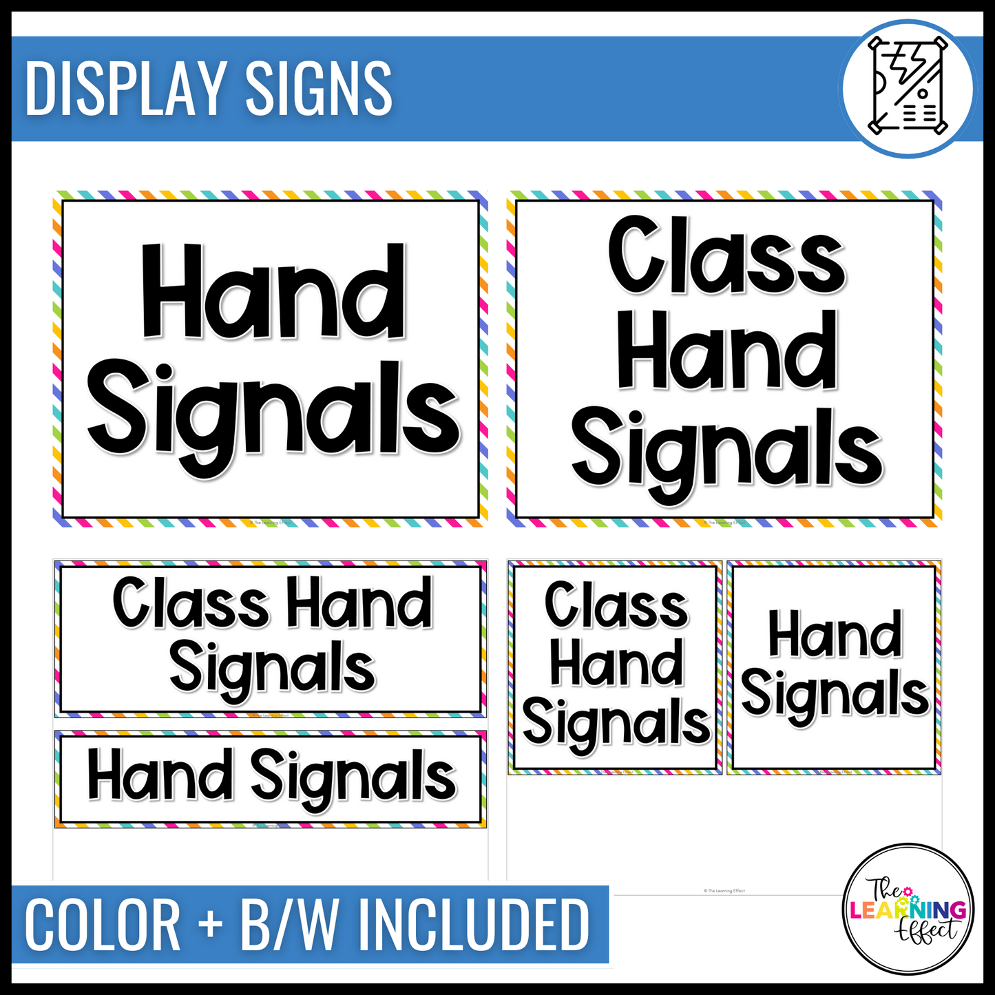 Hand Signals Editable Posters | Classroom and Behavior Management Signs