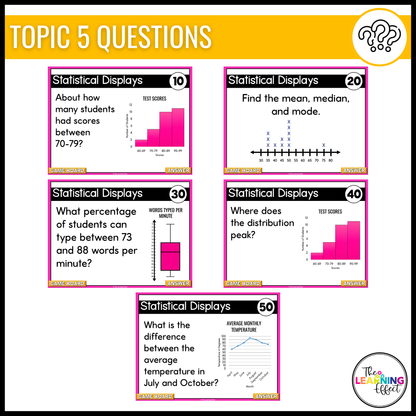 6th Grade Math Spiral Review #3 Game Show | End of Year Test Prep Activity