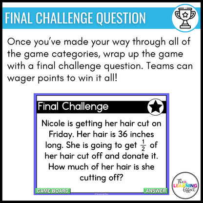 4th Grade Math Fractions Game Shows | Test Prep Review Activities BUNDLE