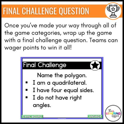 3rd Grade Math Spiral Review #3 Game Show | End of Year Test Prep Activity