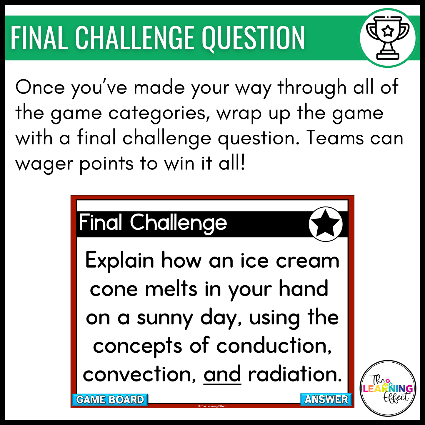 Heat Transfer Game Show | Science Review Test Prep Activity
