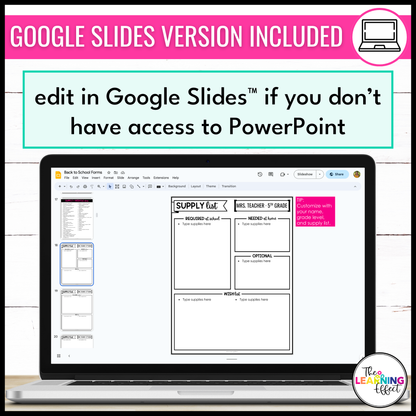 Back to School Forms | Editable Templates | Parent Information Packet