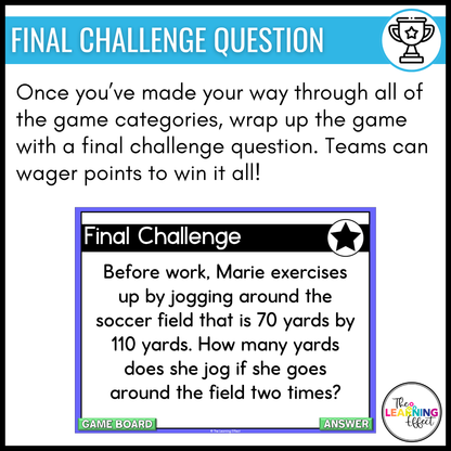 Area and Perimeter Game Show | 4th Grade Math Review Test Prep Activity