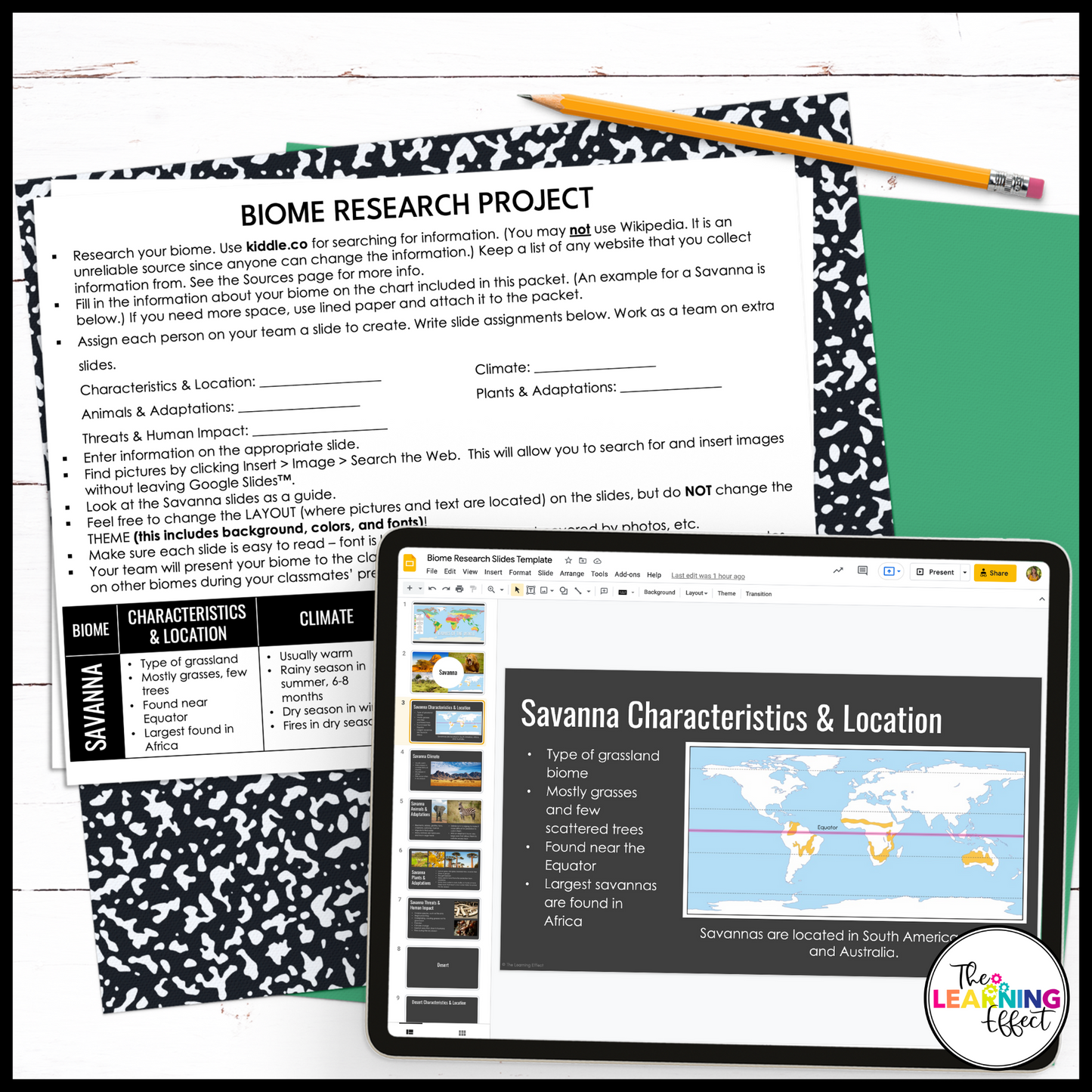 Biome Ecosystem Research Project for Google Slides | Science Activity