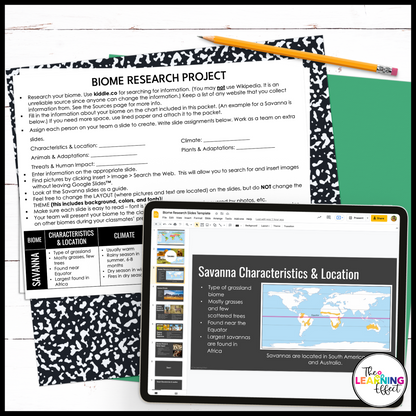 Biome Ecosystem Research Project for Google Slides | Science Activity