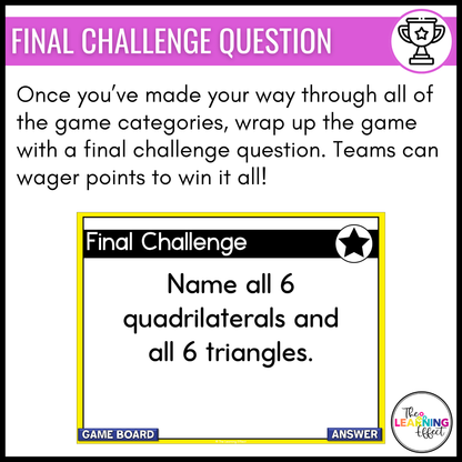 2D Shapes Geometry Game Show | 5th Grade Math Test Prep Activity