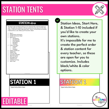Meet the Teacher | Open House | Back to School Night Stations Templates | Editable