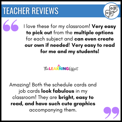 Visual Daily Schedule Cards and Classroom Student Jobs | Editable BUNDLE