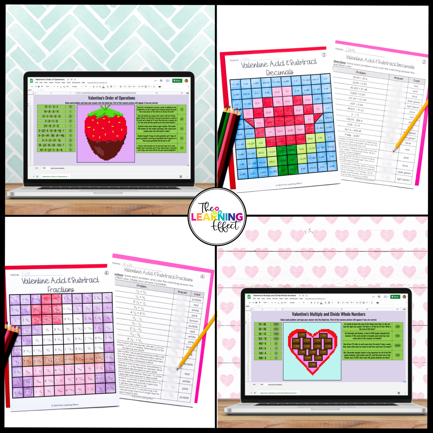 Holiday Math Color by Number and Pixel Art BUNDLE | Print and Digital Activities