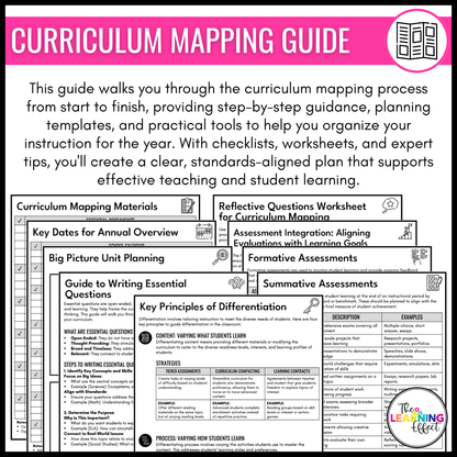 Curriculum Map and Pacing Guide Templates | Editable School Year Planning Calendar