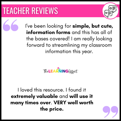 Back to School Forms BUNDLE | Classroom Checklists and Printables | Parent Packet