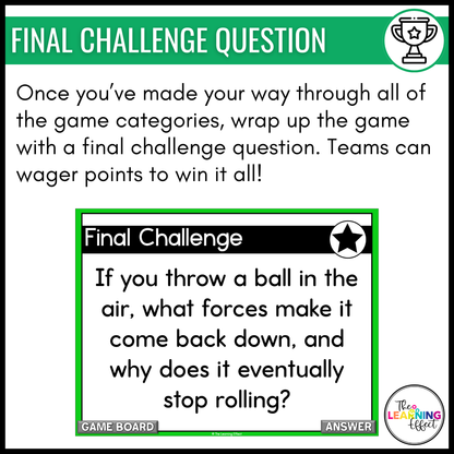 Force and Motion Game Show | Science Review Test Prep Activity