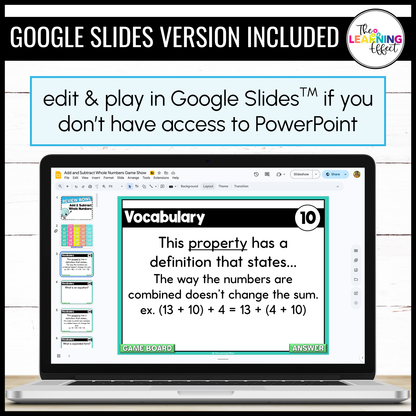 Adding and Subtracting Whole Numbers Game Show | 4th Grade Math Test Prep Activity