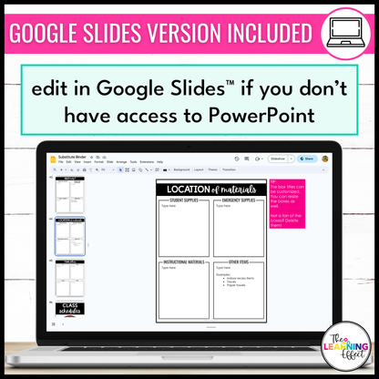 Substitute Teacher Binder Templates Editable | Print and Digital Sub Tub Pages