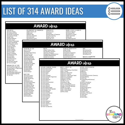 End of the Year Student Awards | Editable Certificate Templates