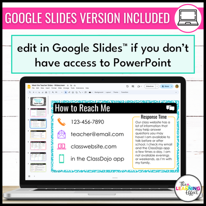 Meet the Teacher, Open House, or Back to School Night Slideshow | Google Slides and PPT