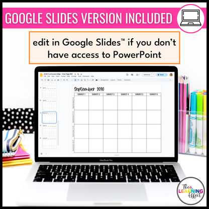 Curriculum Map and Pacing Guide Templates | Editable Planning Calendar | Black and White