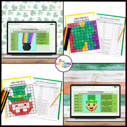 Holiday Math Color by Number and Pixel Art BUNDLE | Print and Digital Activities