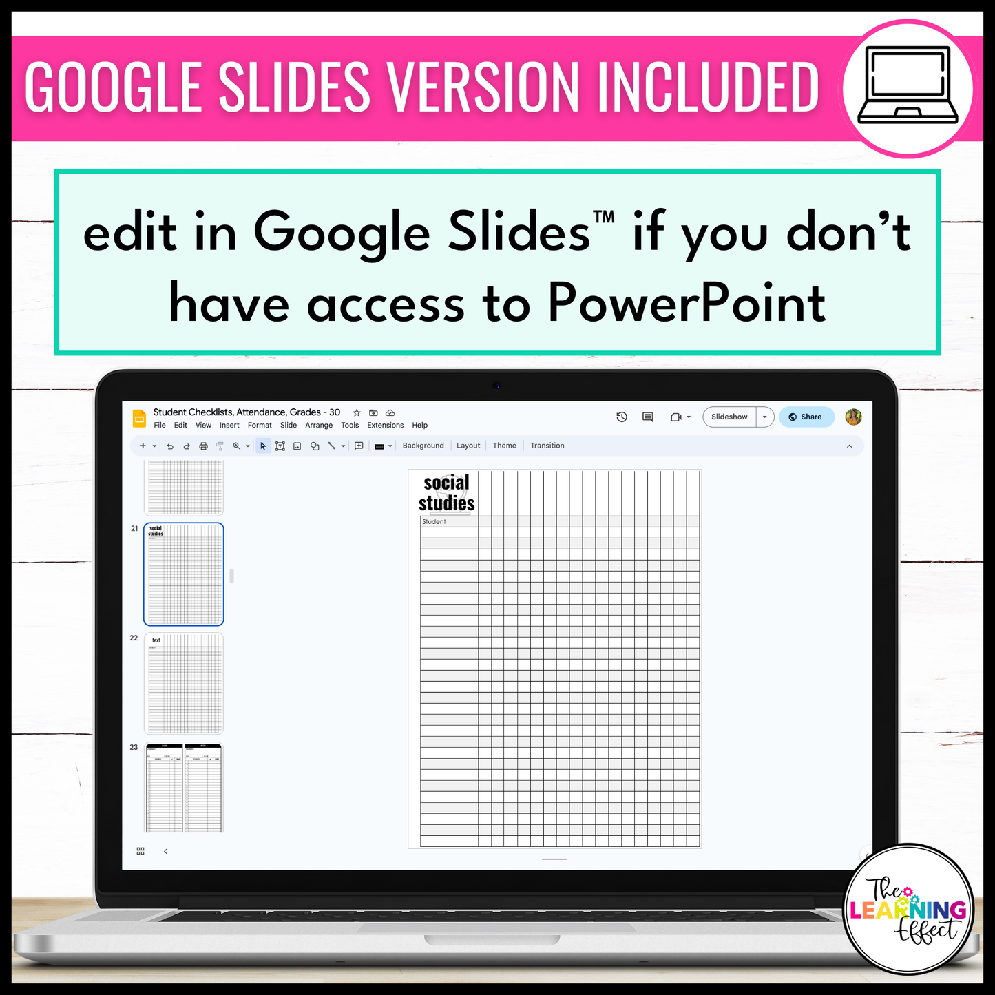 Editable Class Lists | Attendance Sheets | Gradebook | Checklist Templates