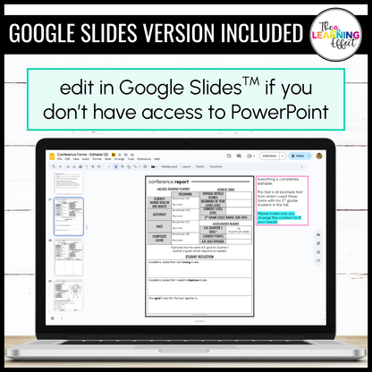 Parent Teacher Conference Forms | Student Led Conferences | Editable Templates