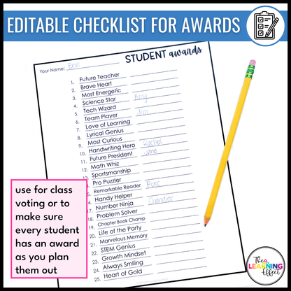 End of the Year Student Awards | Editable Certificate Templates