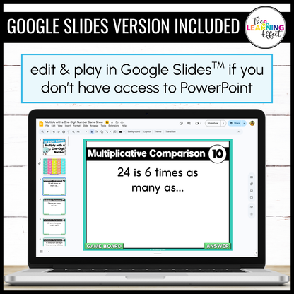Multiply with a One-Digit Number Game Show | 4th Grade Multiplication Activity