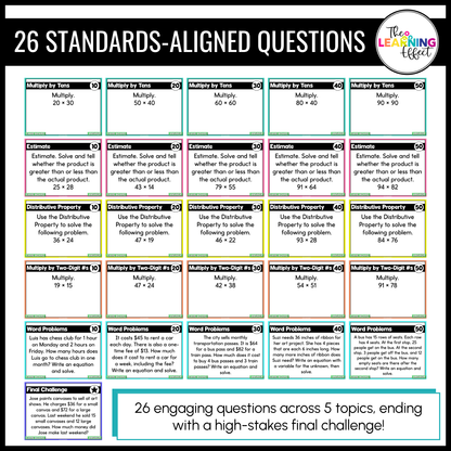 Multiply with Two-Digit Numbers Game Show | 4th Grade Multiplication Activity