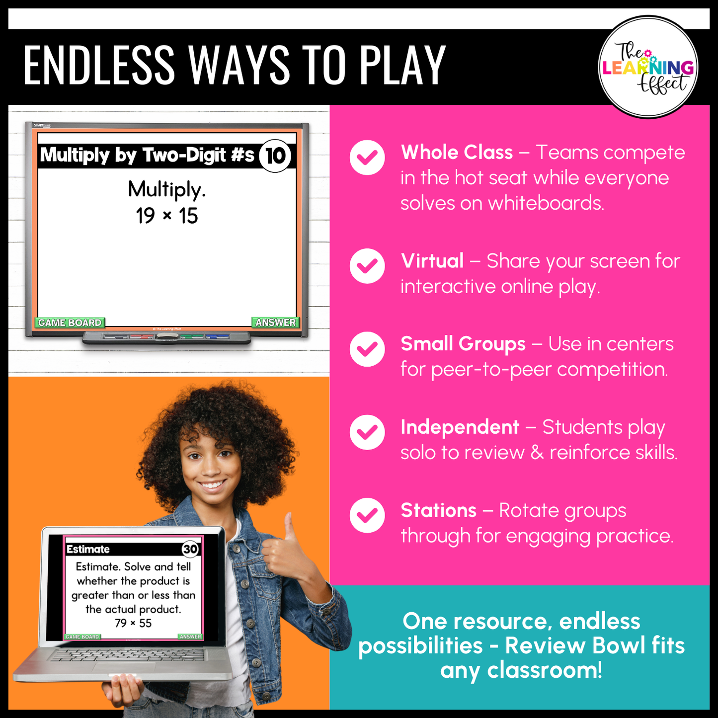 Multiply with Two-Digit Numbers Game Show | 4th Grade Multiplication Activity