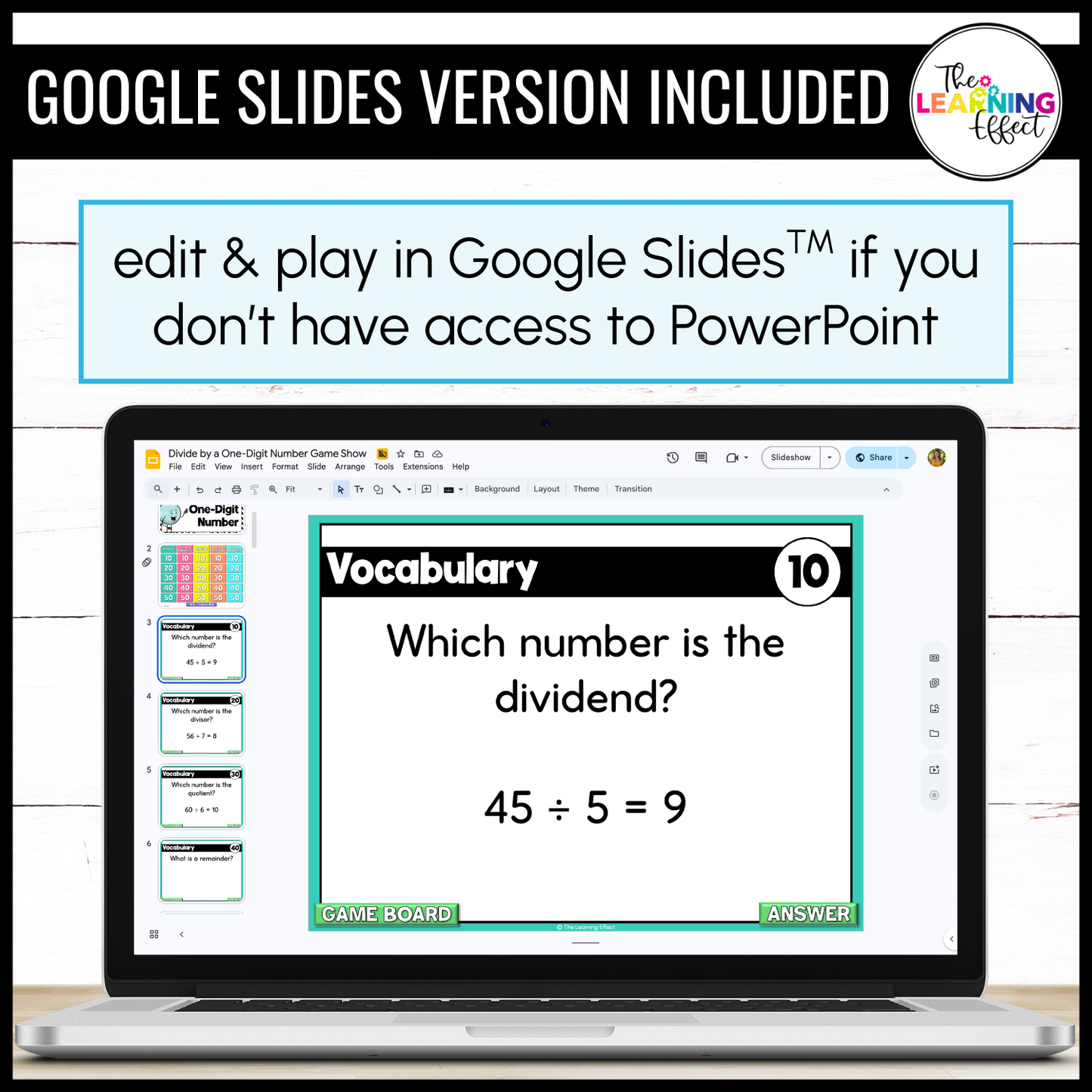 Divide by a One-Digit Number Game Show | 4th Grade Math Division Review Activity