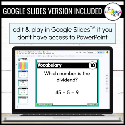 Divide by a One-Digit Number Game Show | 4th Grade Math Division Review Activity