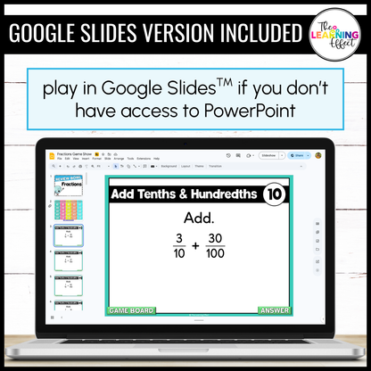 Fractions Game Show | 4th Grade Math Review Test Prep Activity | FREE