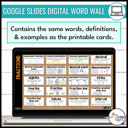 Upper Elementary Math Word Walls BUNDLE | Printable Vocabulary Cards & Digital