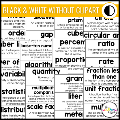 6th Grade Math Word Wall | Printable Vocabulary Cards and Digital Google Slides