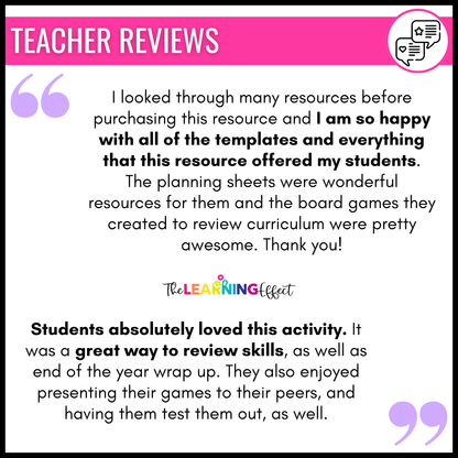 Create Your Own Board Game Project | Fun No Prep Activity | End of the Year