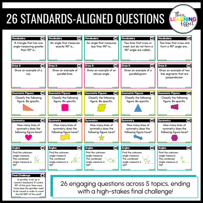 Geometry Game Show | 4th Grade Math Review Test Prep Activity