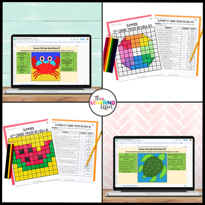 Holiday Math Color by Number and Pixel Art BUNDLE | Print and Digital Activities