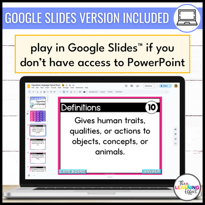 Figurative Language Game Show | ELA Review Test Prep Activity | Editable