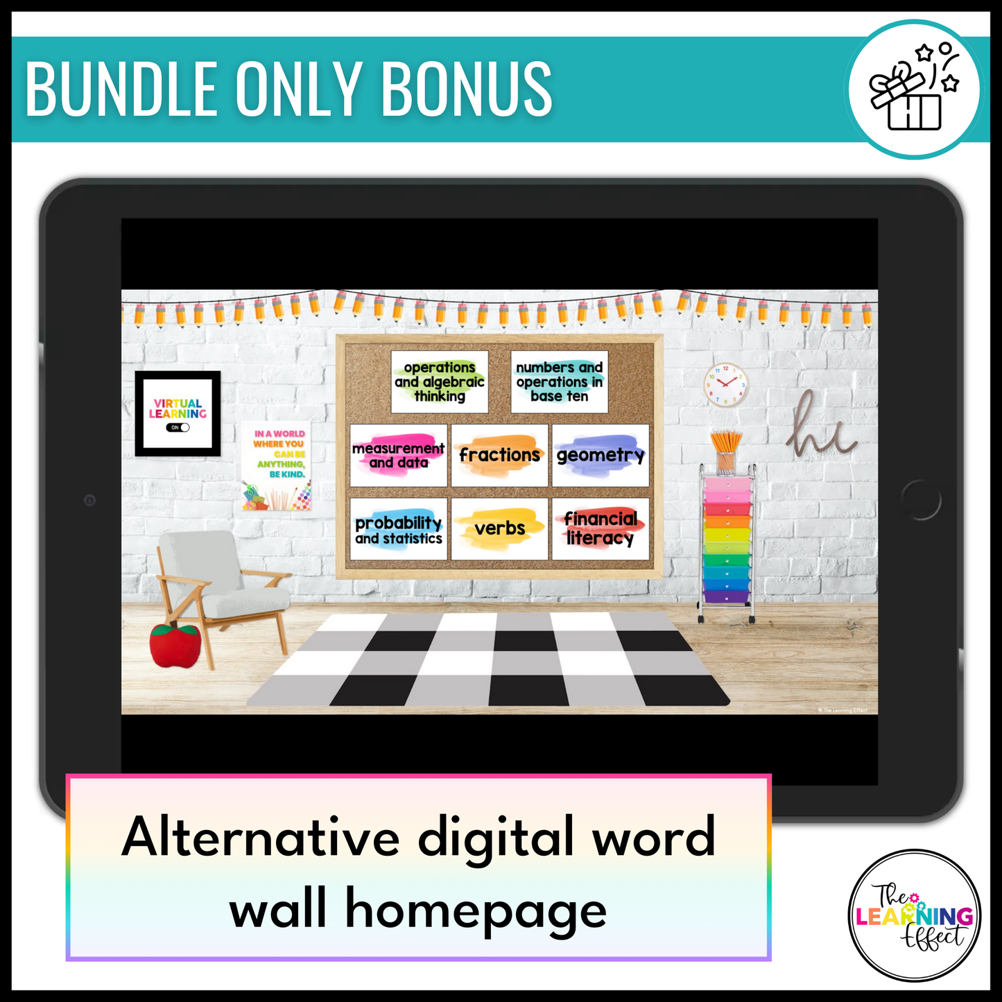 Upper Elementary Math Word Walls BUNDLE | Printable Vocabulary Cards & Digital